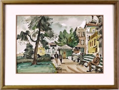 China Town Park San Francisco on a Sunny Day  Water Color 1940