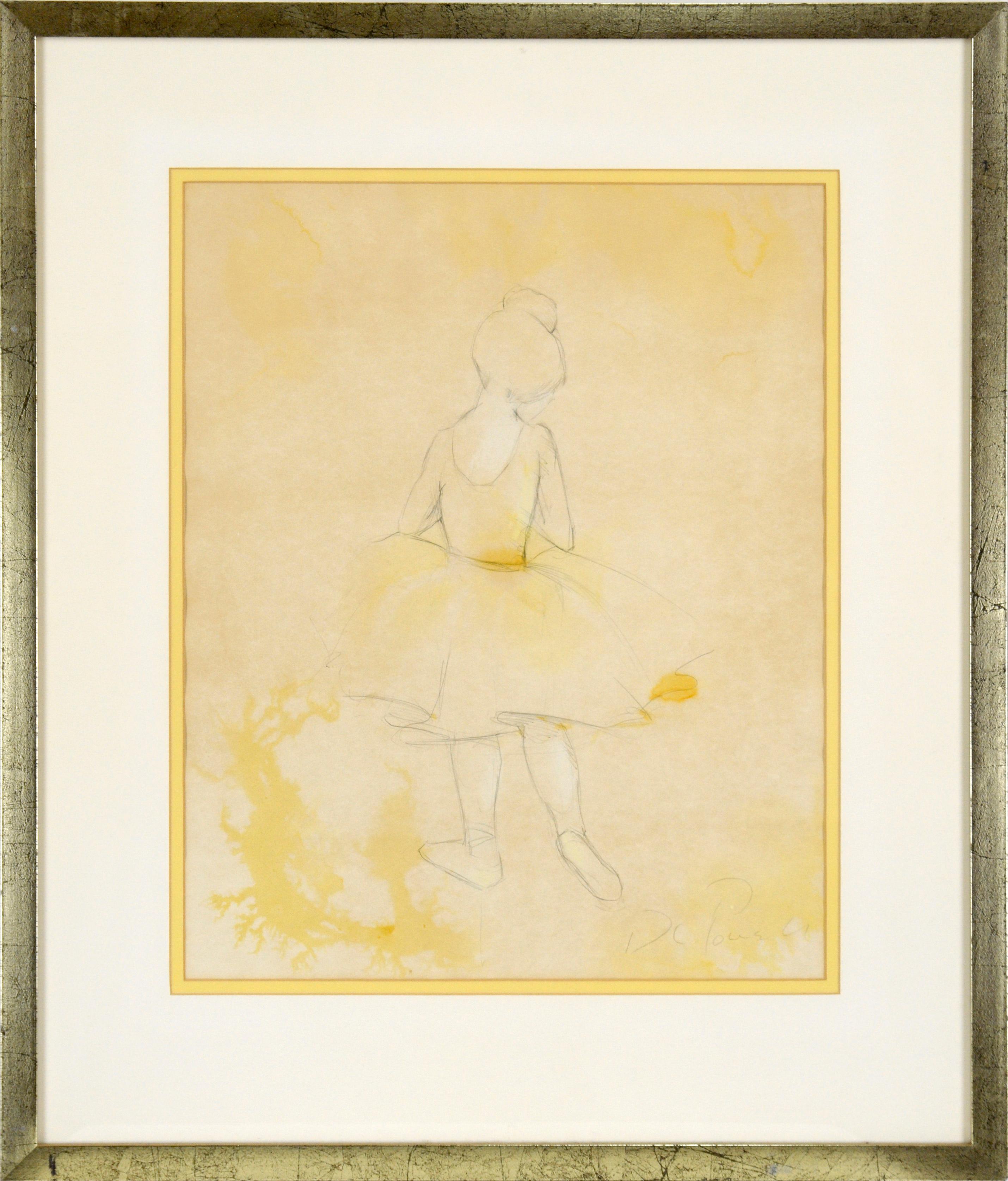 Figurative Art di Unknown - La piccola ballerina - Disegno figurativo a matita su carta
