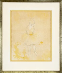 The Little Ballerina - Figurative Drawing in Pencil on Paper