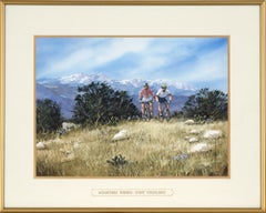 "Mountain Biking - East Highland" - California Landscape with Mountain Bikers