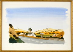 Vintage San Jose Hills Watercolor on paper 