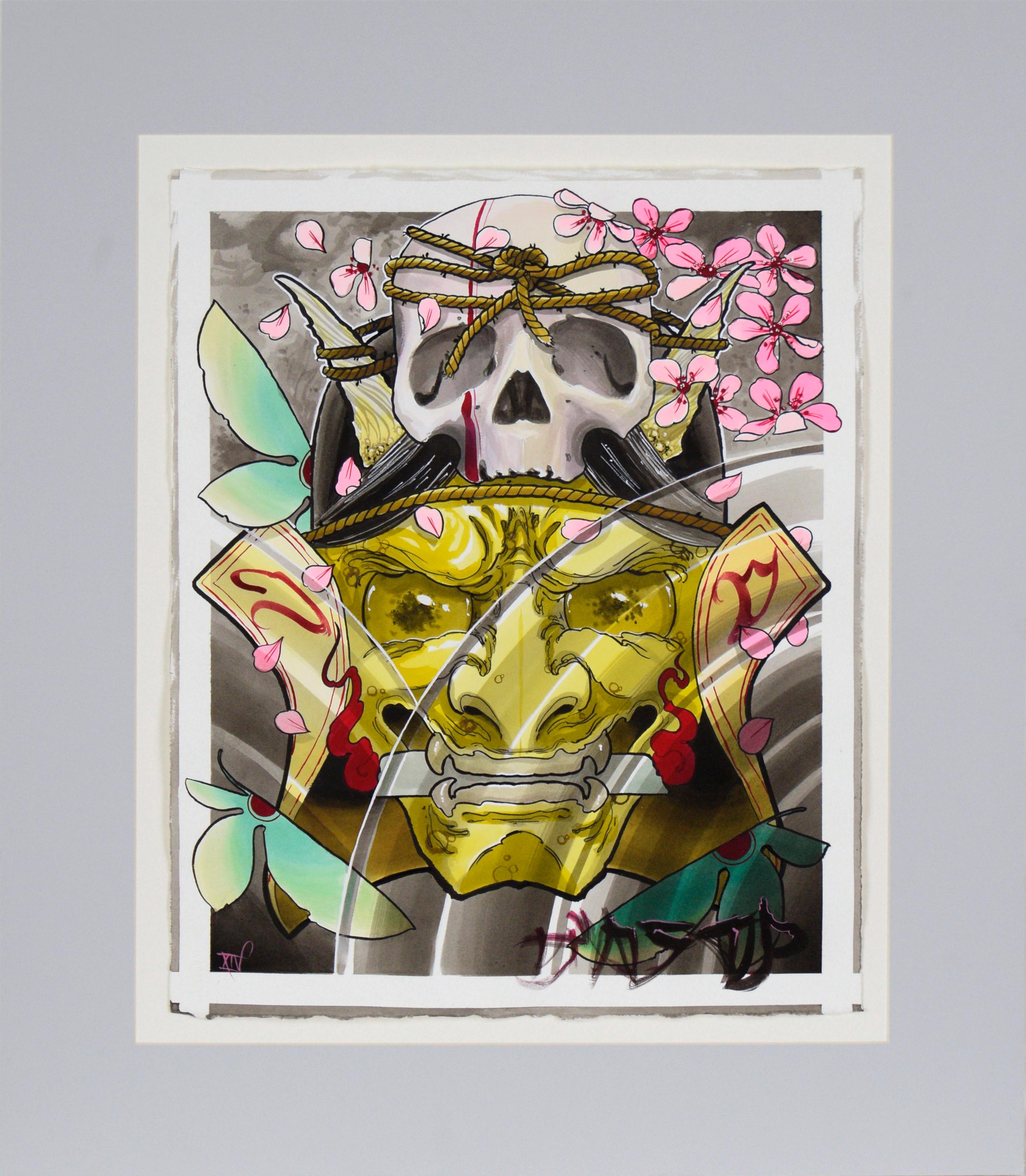 Unknown Portrait - Demon Mask with Skull Helmet in Neo-Japanese Style
