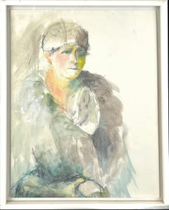 Impressionistisches Porträt einer Frau, Original Gouache-Aquarellstil von Picasso