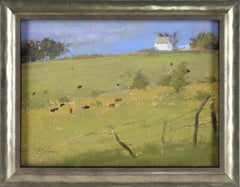 "Natalie's" - Paysage pastoral en plein air au pastel sur papier de verre