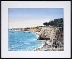 "Cliffs of Davenport" Santa Cruz California Landscape in Watercolor on Paper