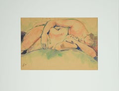 Two Lovers - 1957 Original Watercolor on Paper