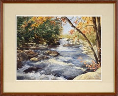 "Boonton Falls" Forest Landscape in Watercolor on Paper