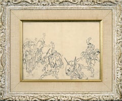 Figurative Zeichnungen und Aquarelle auf Büttenpapier