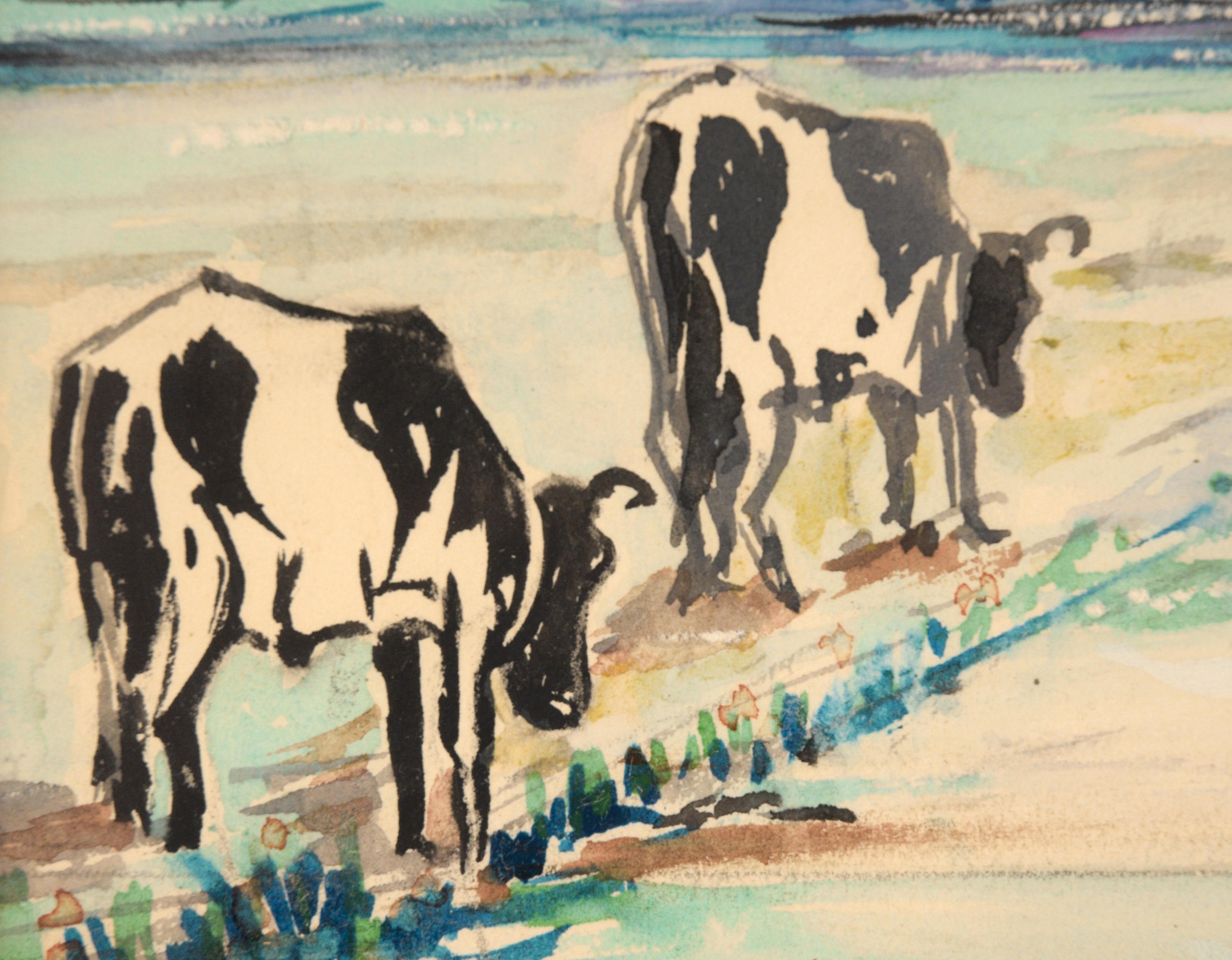Bouteille de  Grazing - Paysage miniature - Marron Animal Art par Cetin