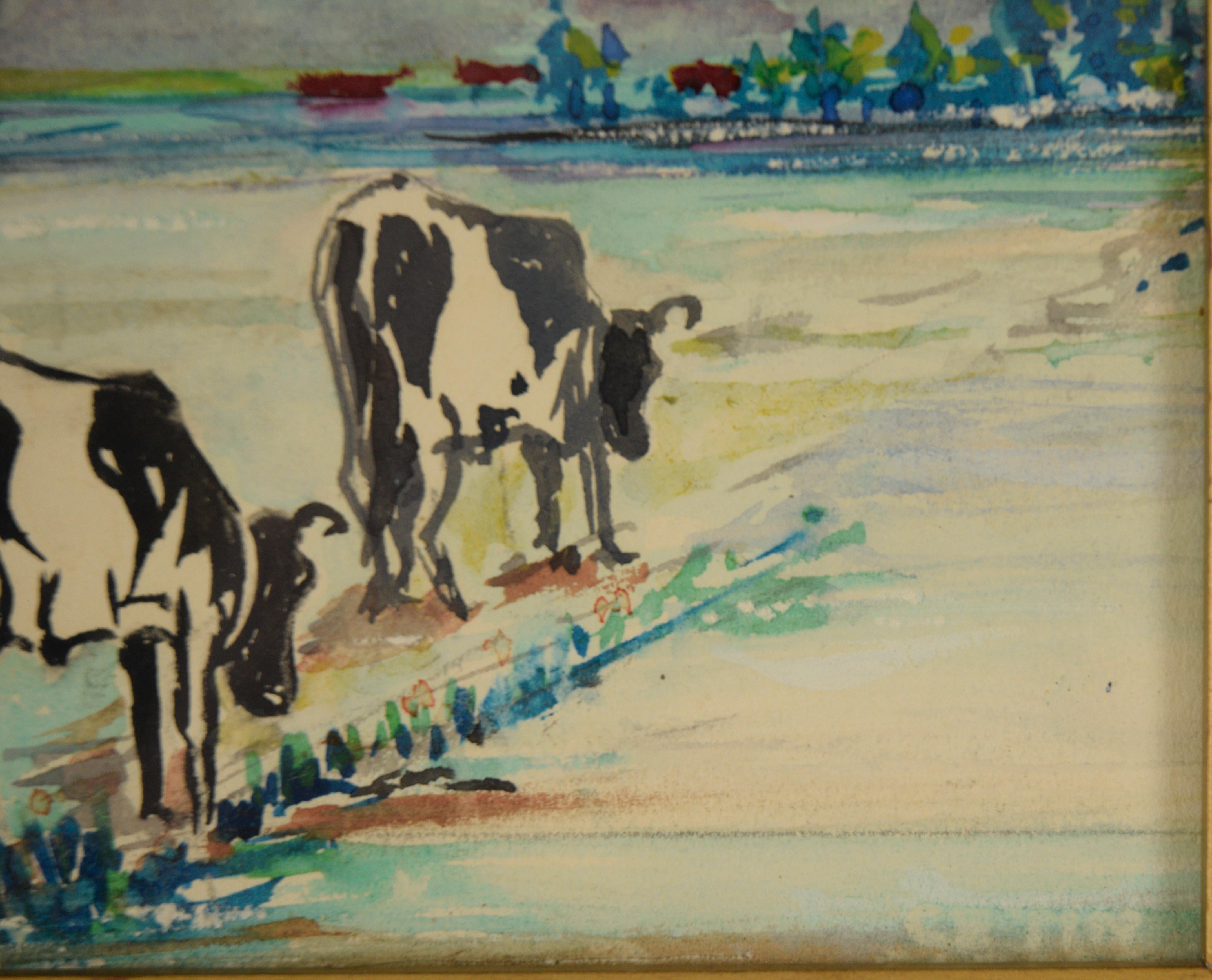 Grazing Cattle - Miniature Landscape For Sale 3