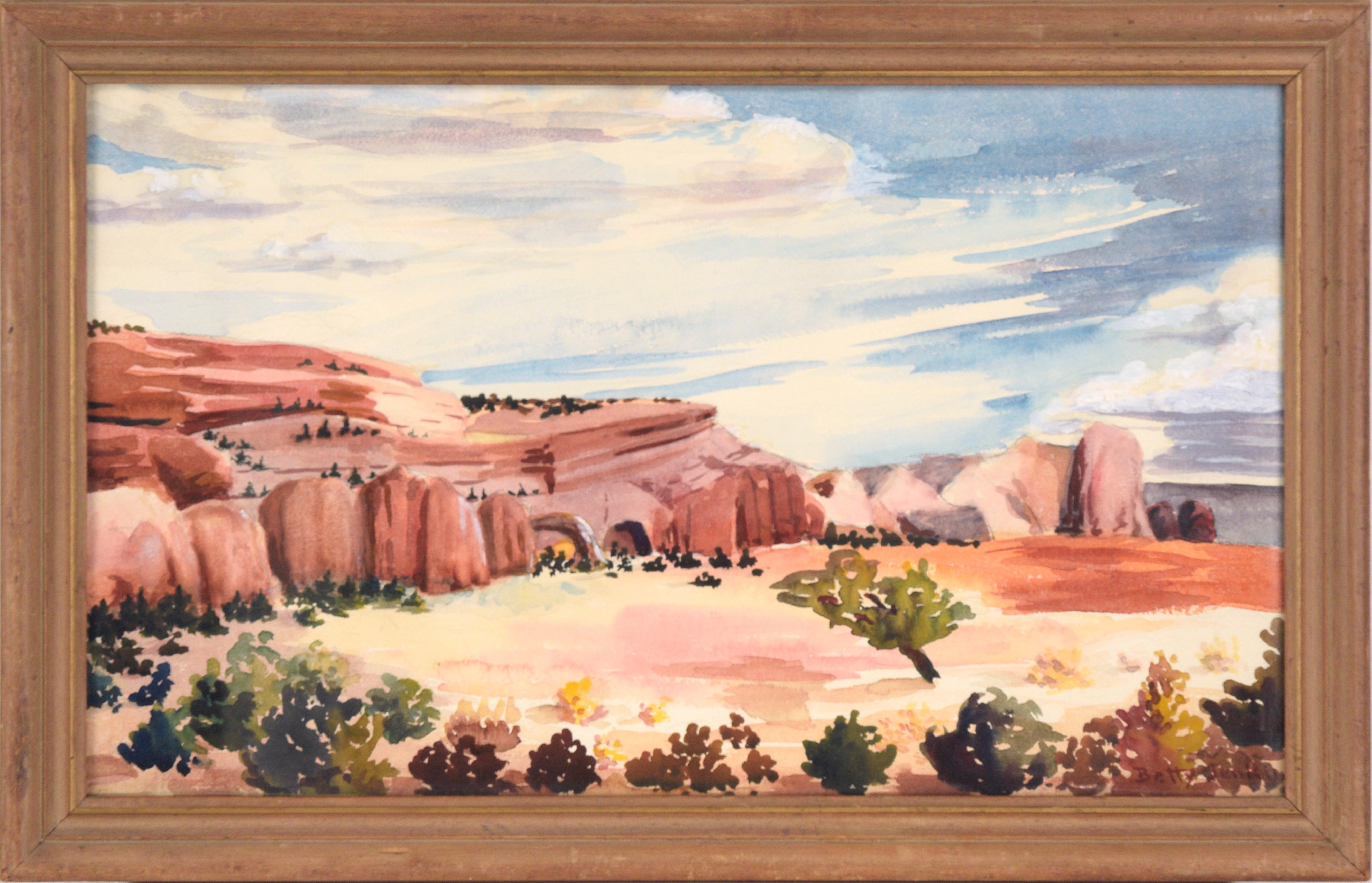 Betty Jenkins Landscape Art – „“Rotes Bergland““ – Wüstenlandschaft