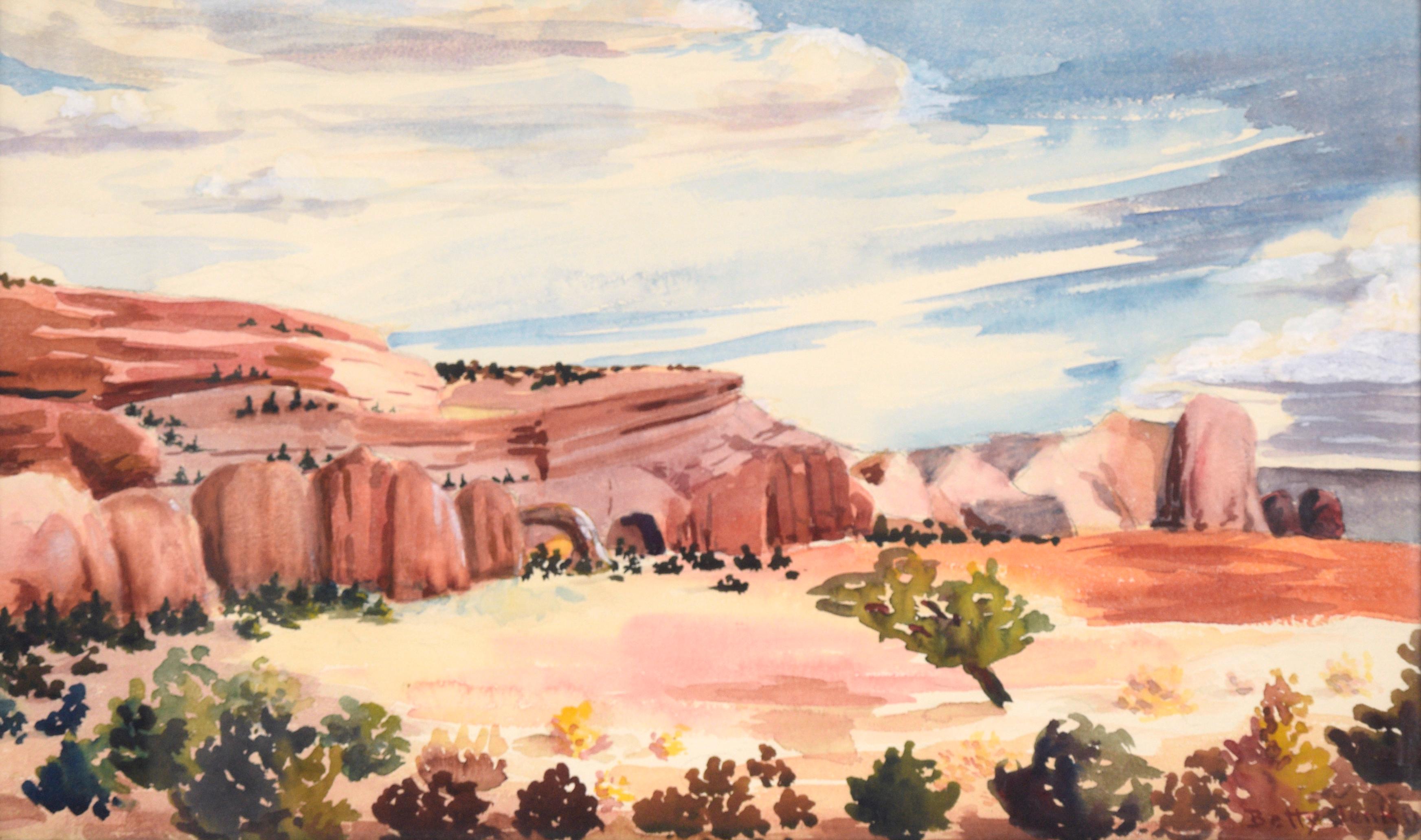 „“Rotes Bergland““ – Wüstenlandschaft – Art von Betty Jenkins