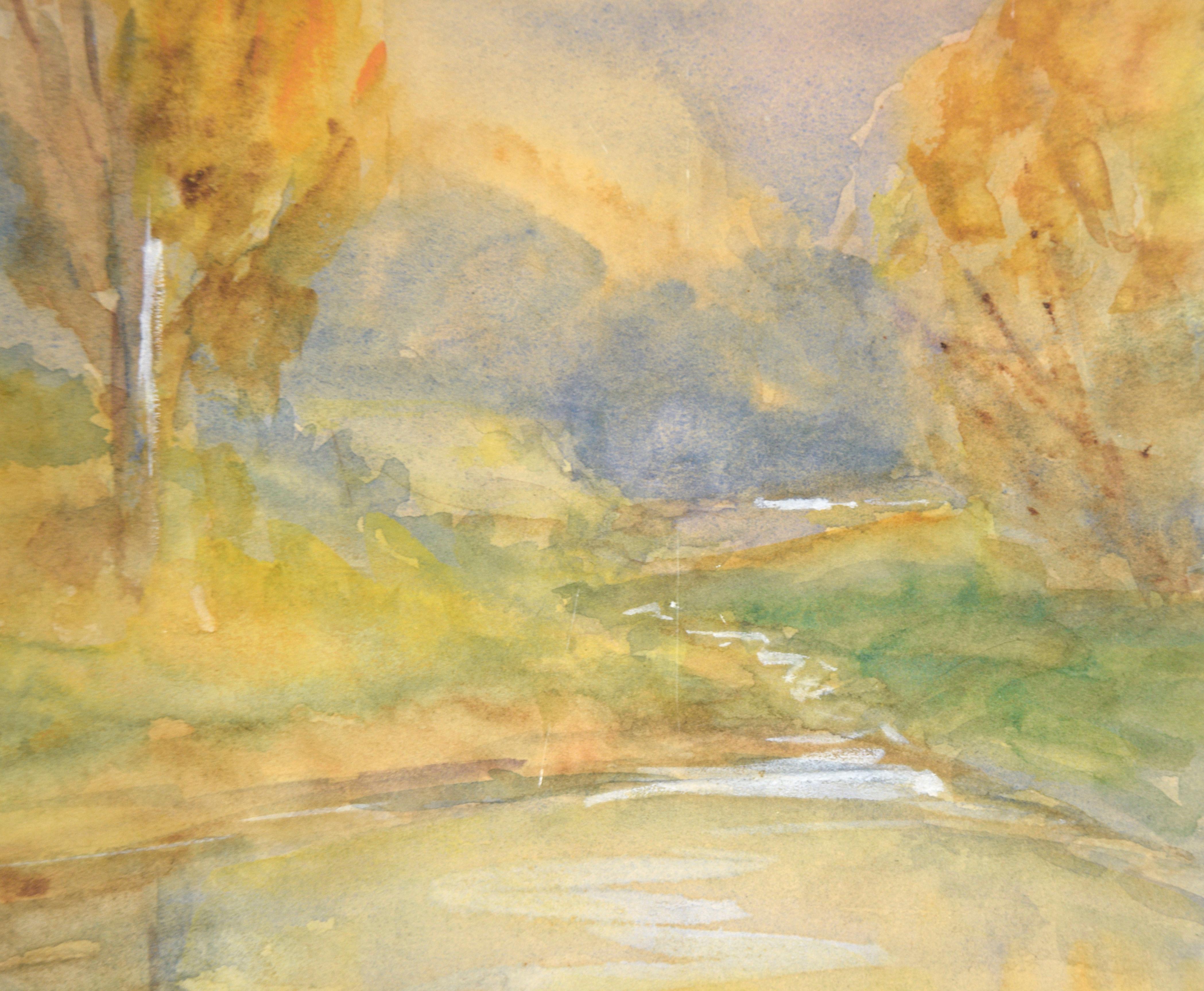 California Vertical Landscape - Beige Landscape Art by Catherine Brice