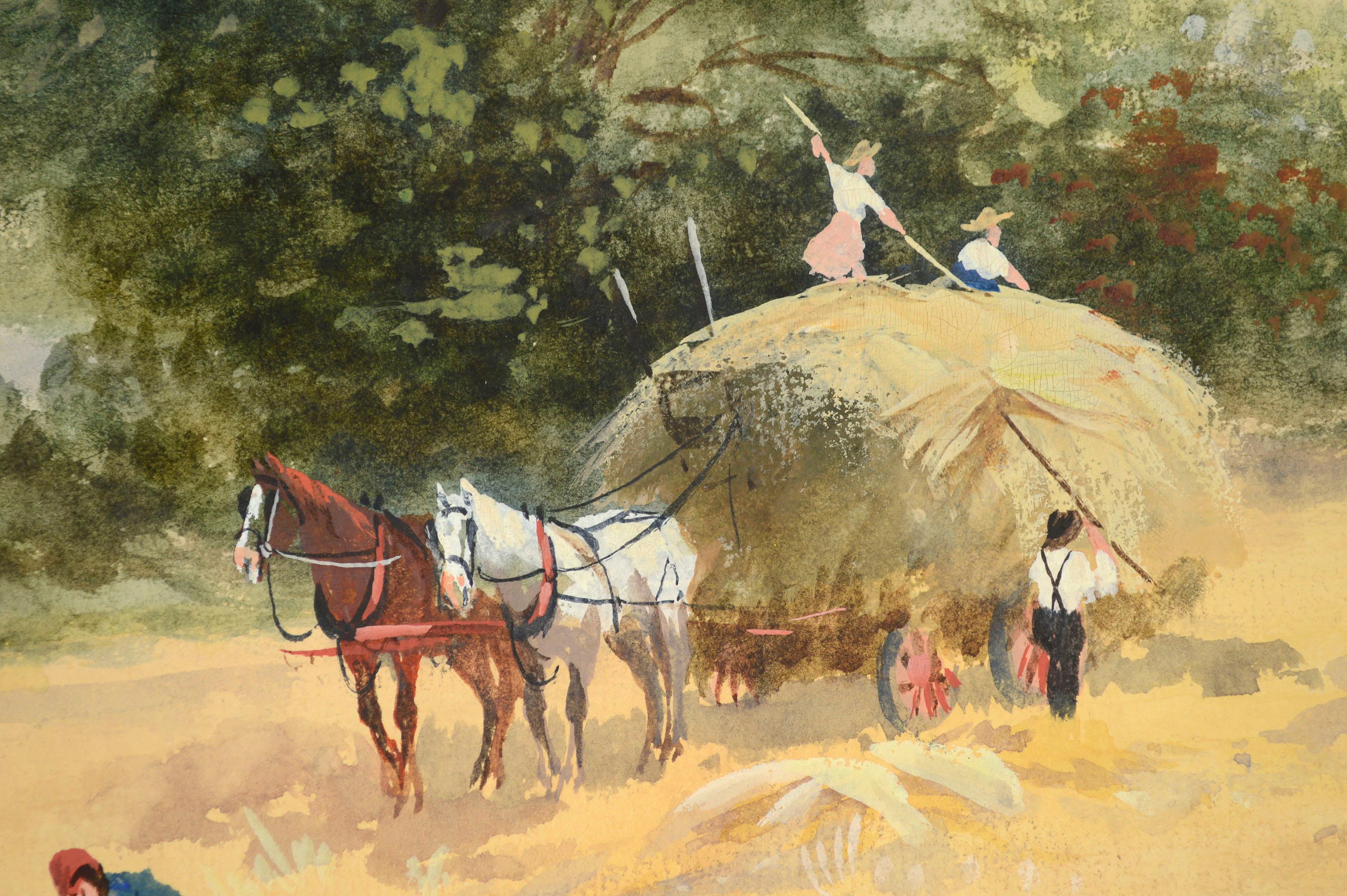 Weizenfeldherstellung, figürliche Landschaft des frühen 20. Jahrhunderts  (Impressionismus), Art, von Unknown