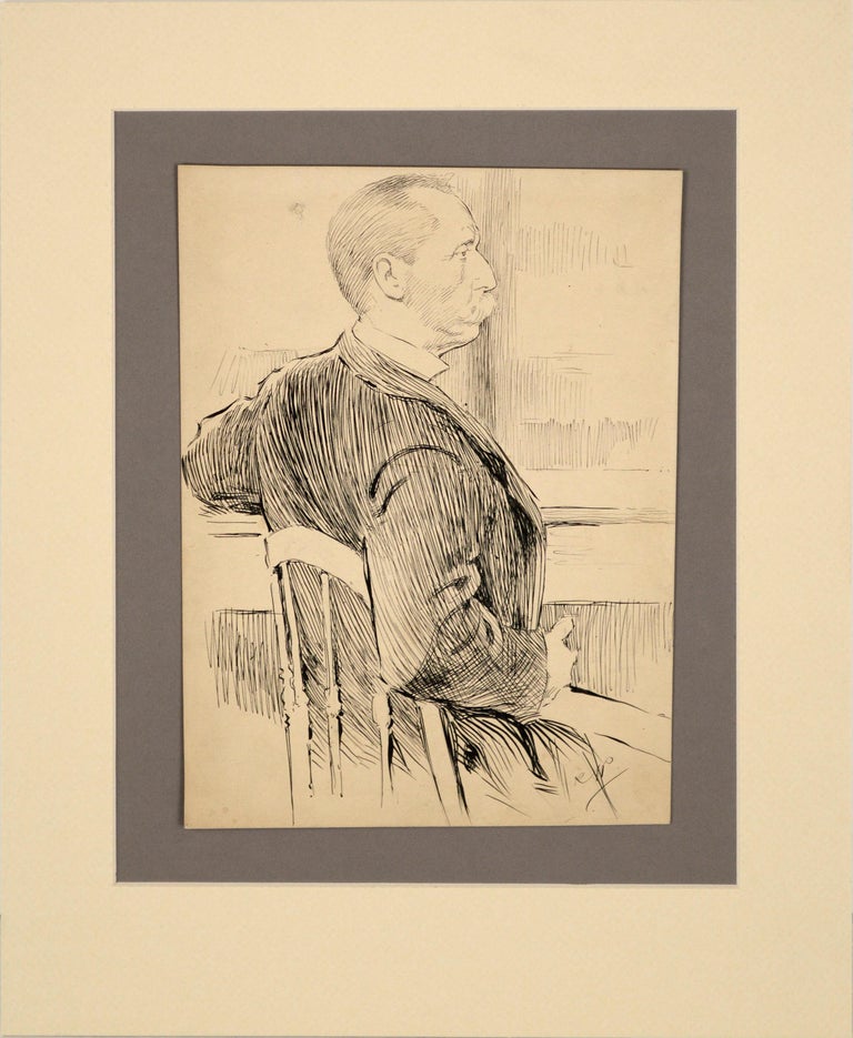 19th C. Newspaper Illustration of Hiram H. Hobbs, Foreman of the Grand Jury 1898 - Art by Richard Langtry Partington
