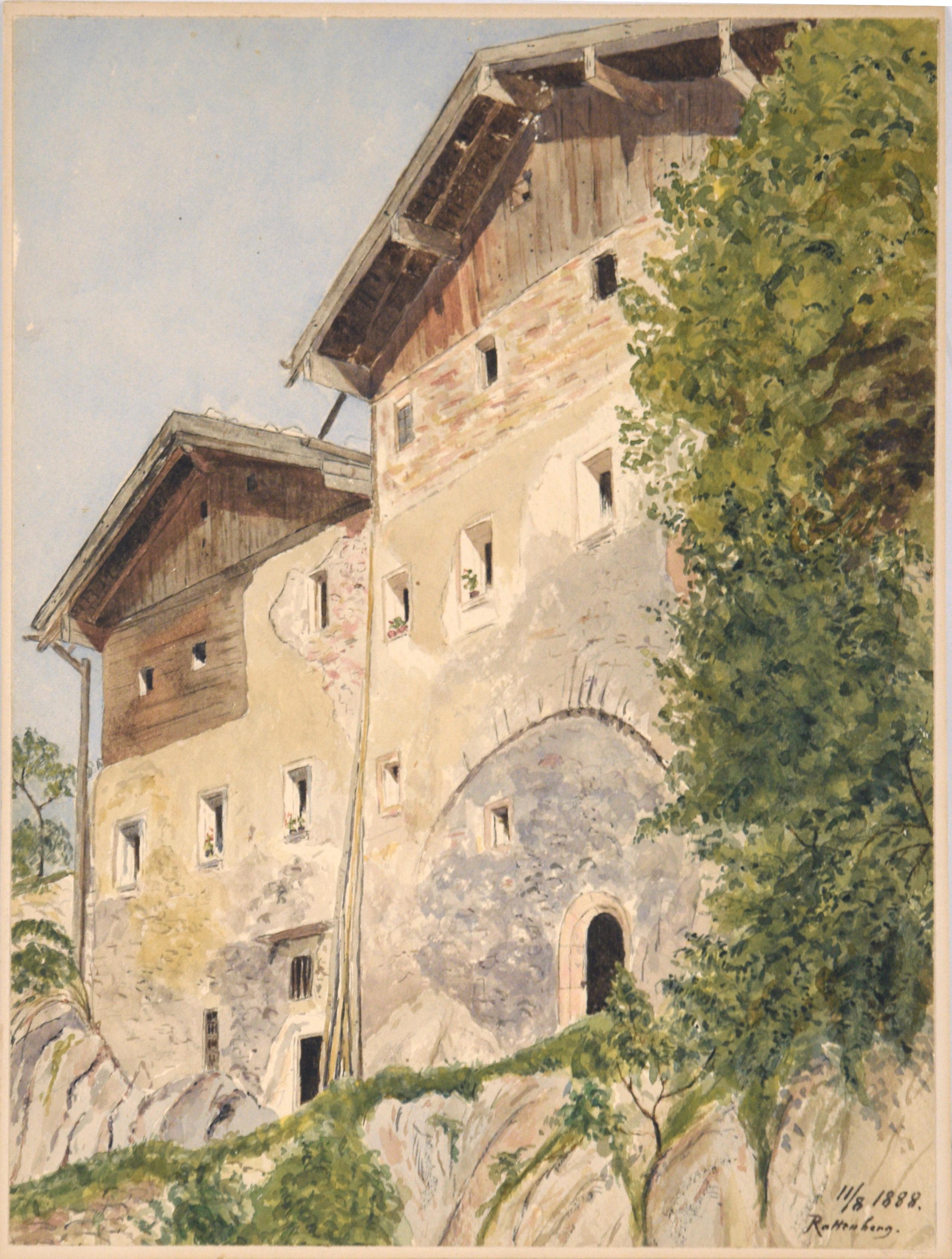 Le case dei chiodaioli, fine del XIX secolo Rattenberg Austria Paesaggio storico