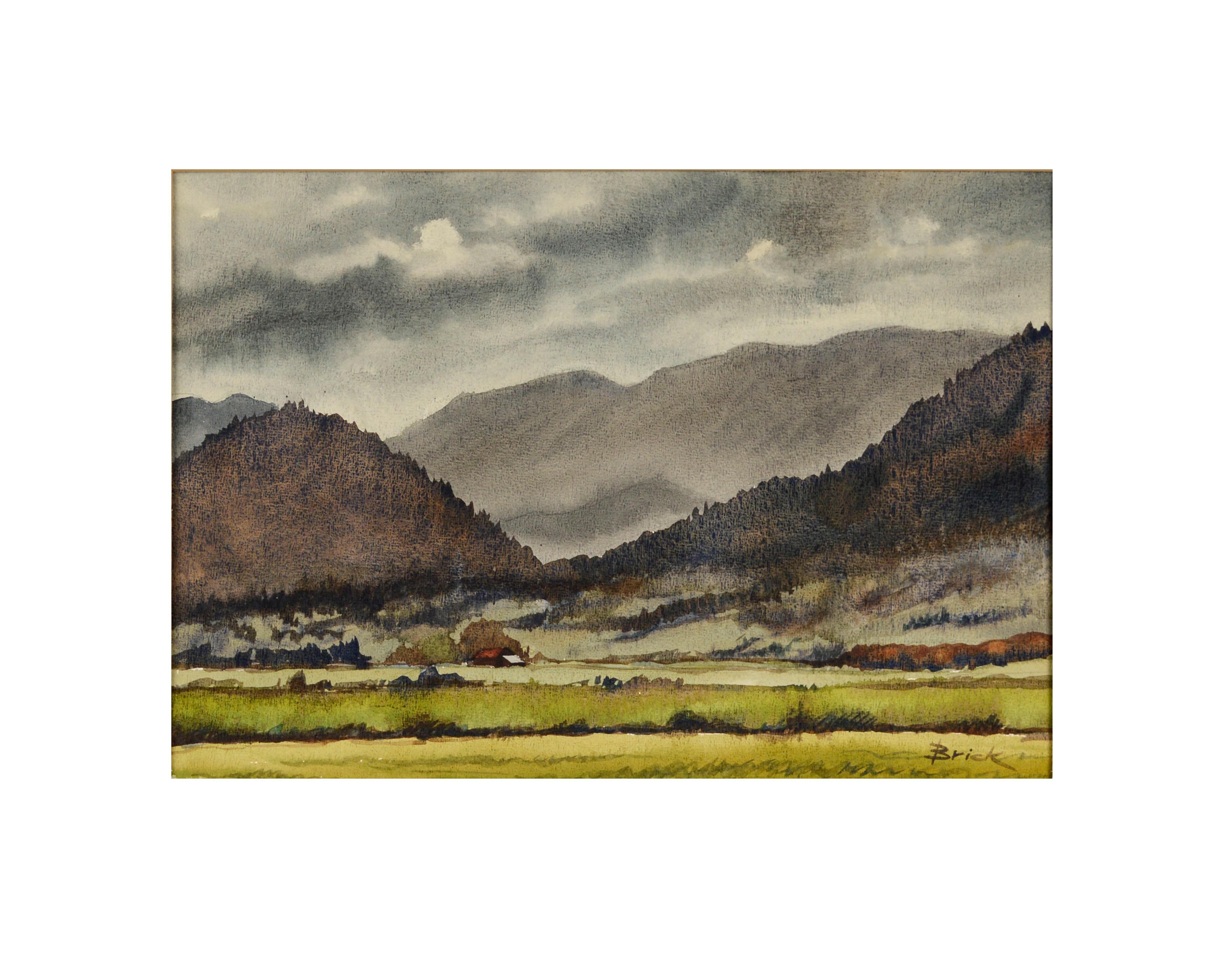 Willamette Valley View, Pacific Northwest Landscape Watercolor  - Art by Walter Jim Brick