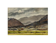Willamette Valley View, Pacific Northwest Landscape Watercolor