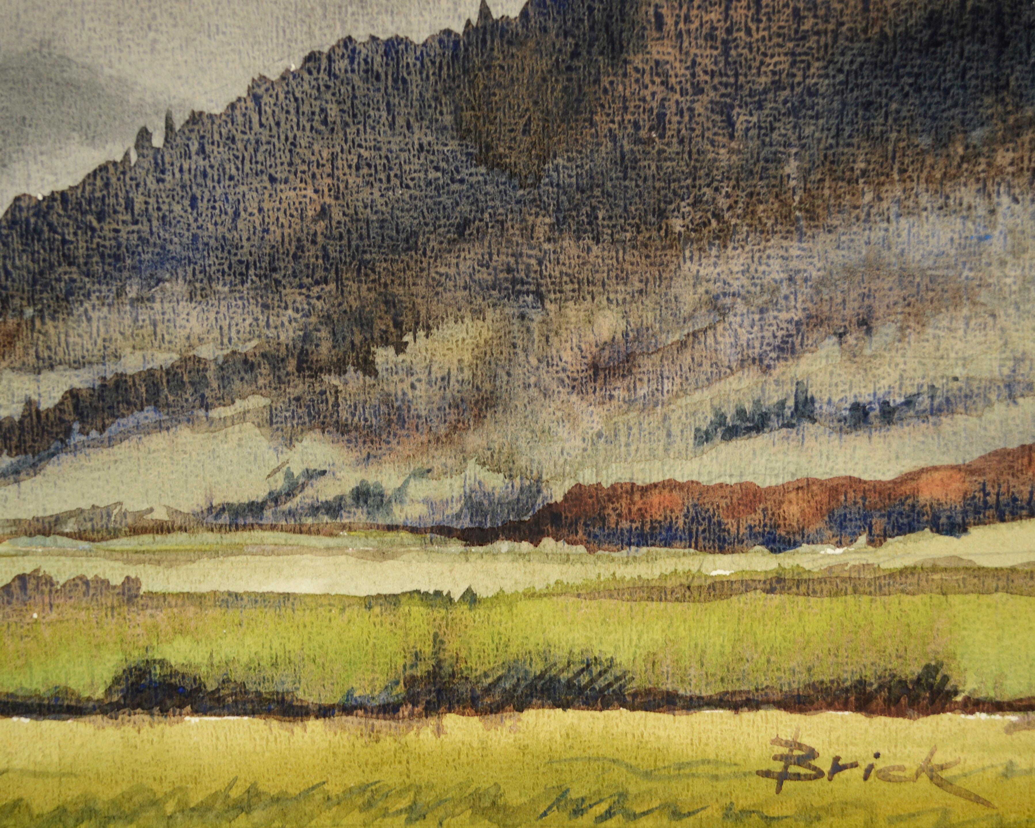 Willamette Valley View, Pacific Northwest Landscape Watercolor  - American Impressionist Art by Walter Jim Brick