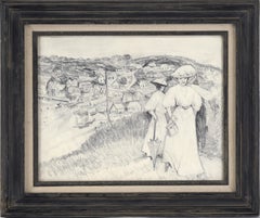 Vintage "Yesterday's Ladies" Figurative Drawing