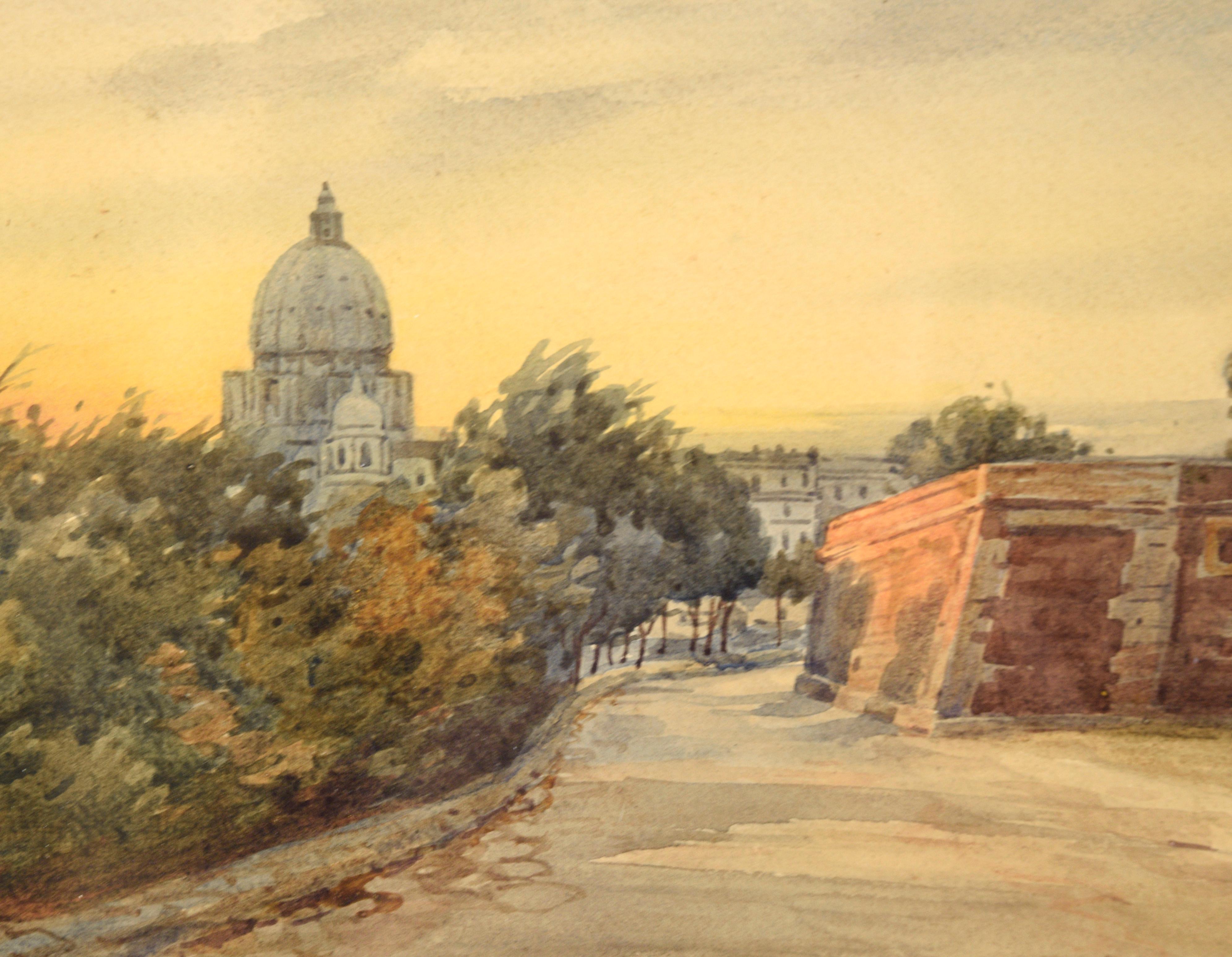 St. Peter's Basilica from the Edge of the City - Roman Lansdcape - Impressionist Art by Gaetano Facciola