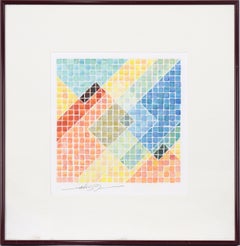 Geometric Color Grid - Op Art Composition