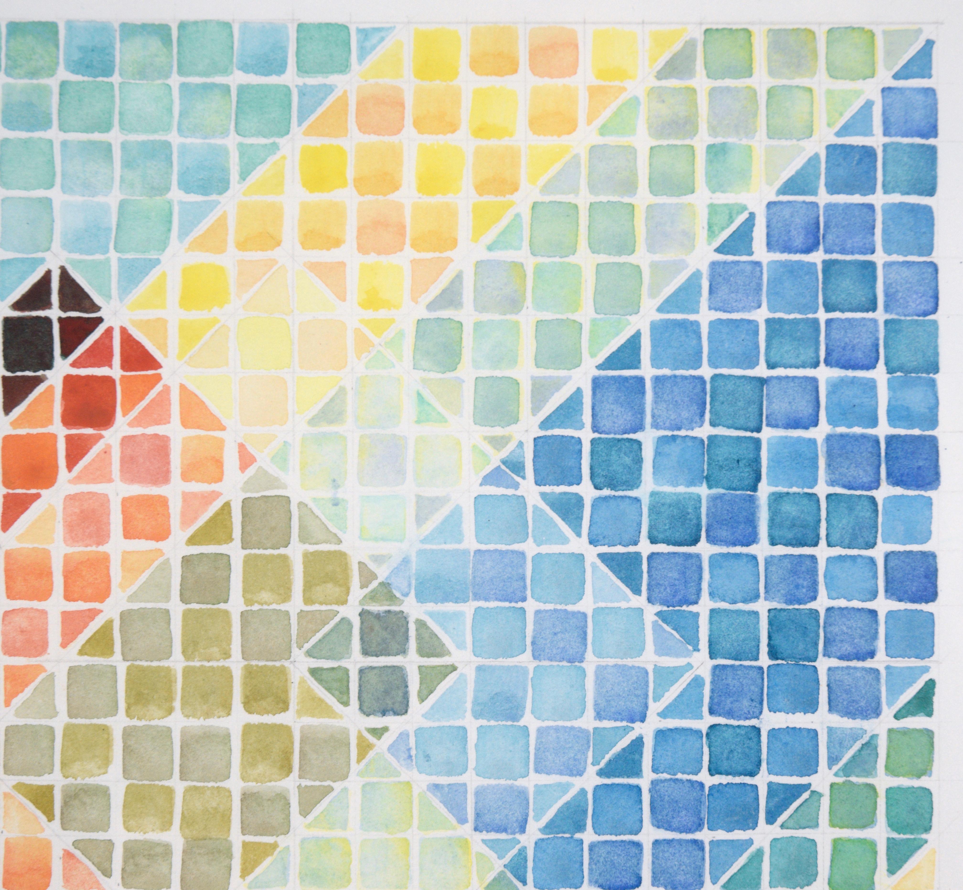 Gris de couleurs géométriques - Composition Op Art en vente 1