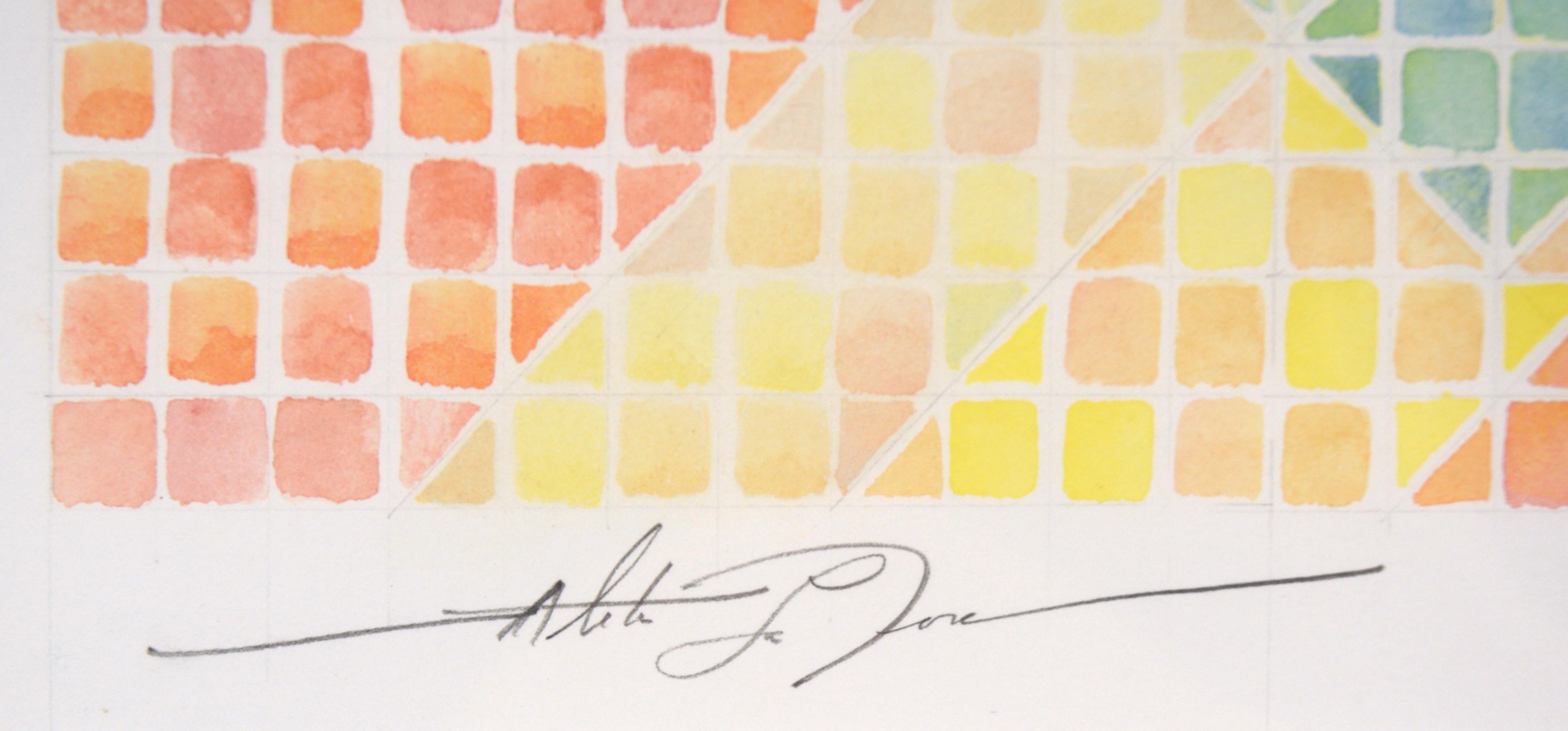 Geometric Color Grid - Op Art Composition For Sale 3