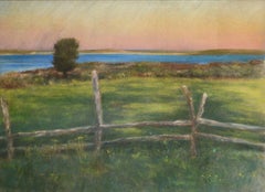 "Chilmark Pond", Martha's Vineyard Plein Air Coastal Island Pastel Landscape