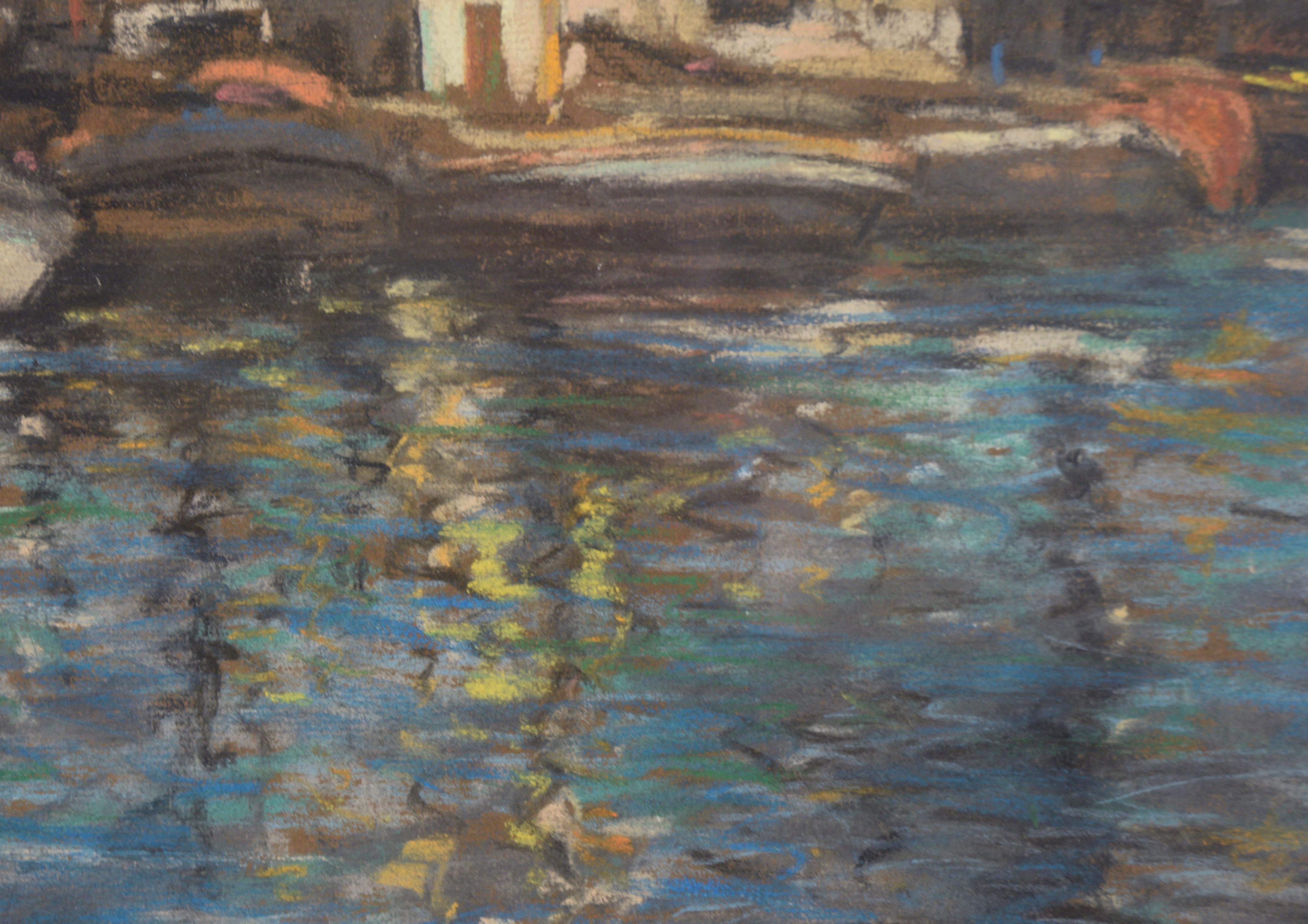 Ciminiera e barche al porto - Paesaggio marino 1