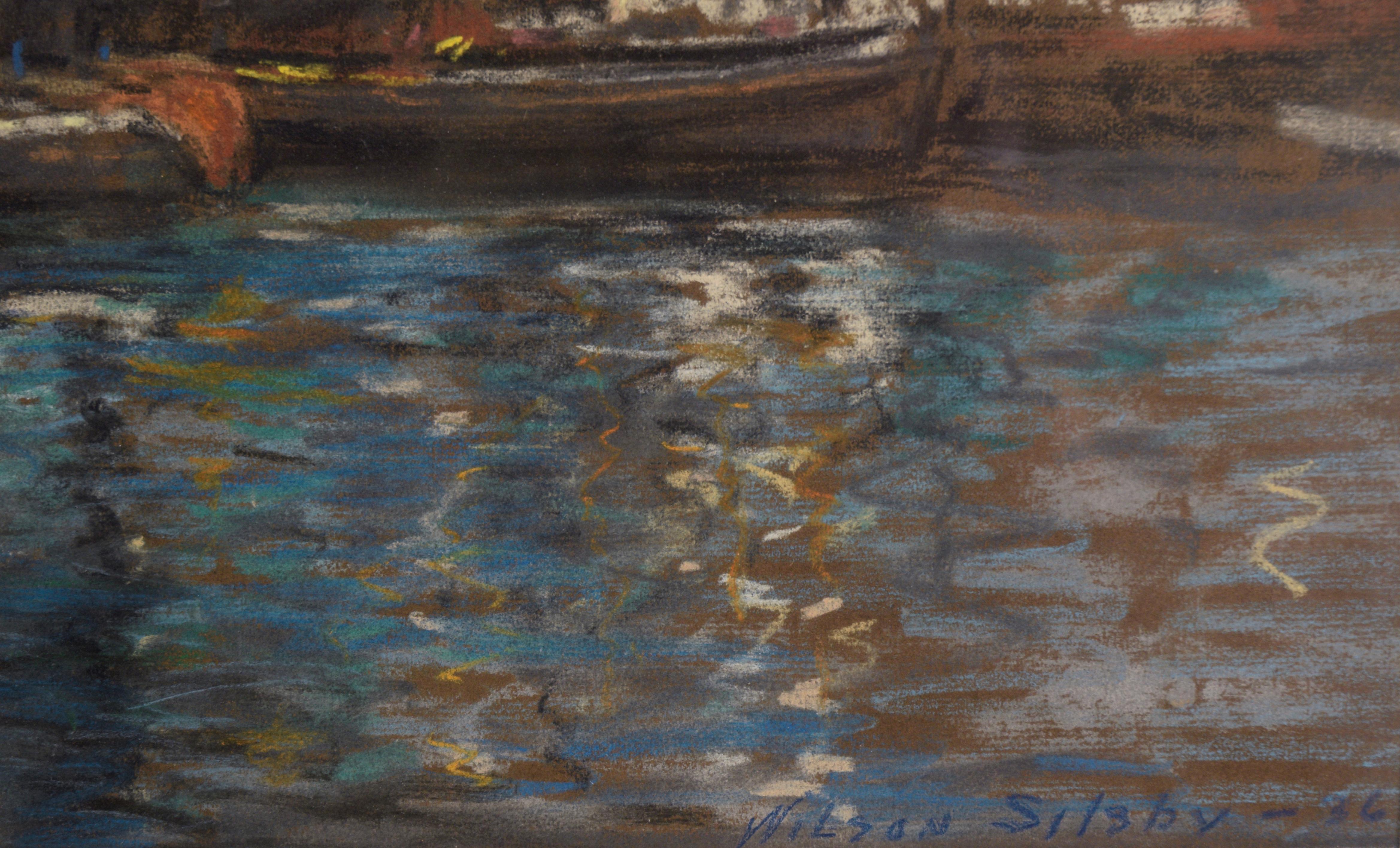 Ciminiera e barche al porto - Paesaggio marino 4