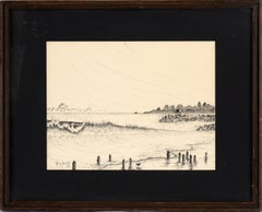 Vintage Santa Cruz California Seascape in Black and White by Gerry Bartlett