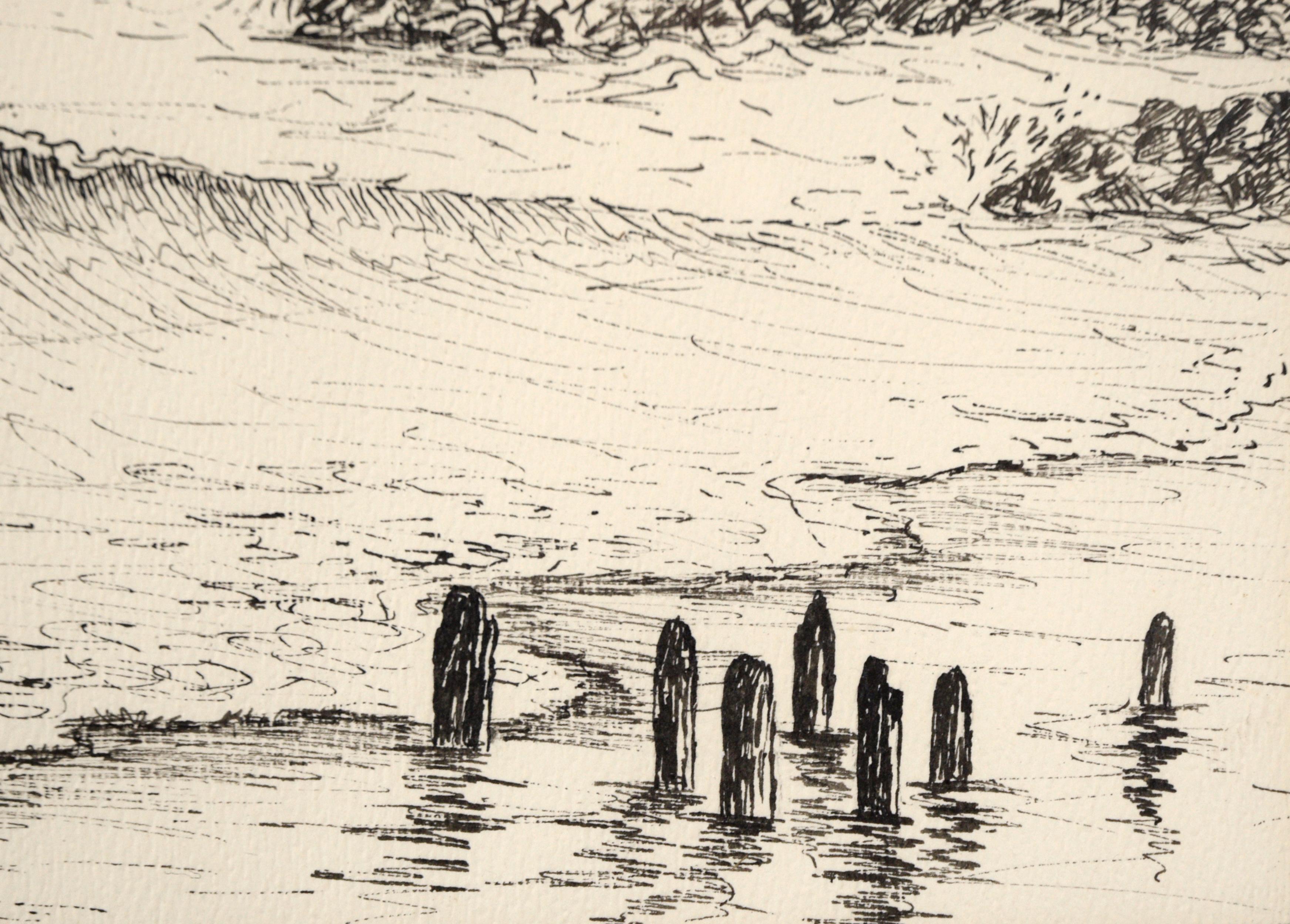Santa Cruz, Kalifornien, Seelandschaft in Schwarz und Weiß von Gerry Bartlett 4