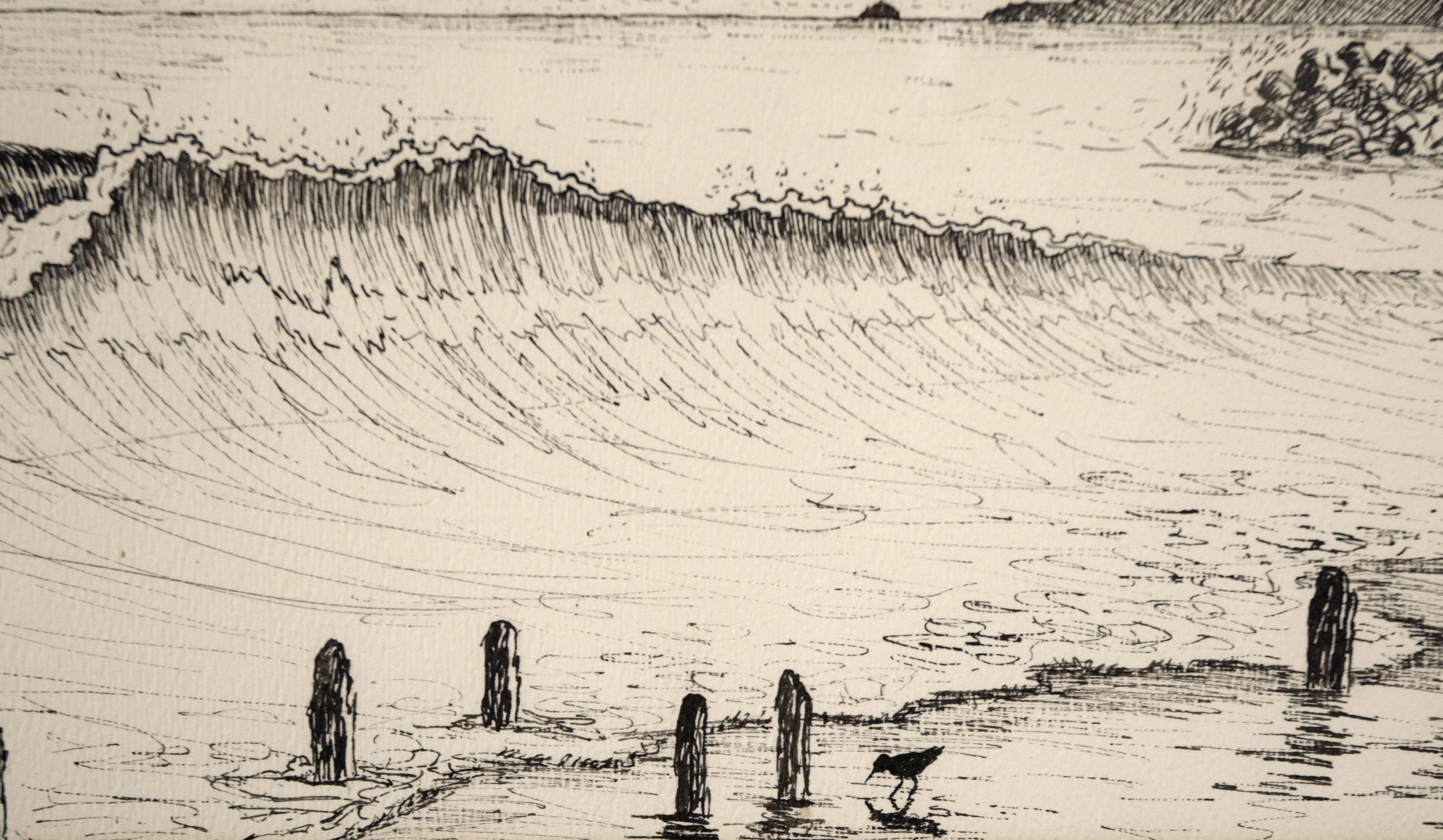 Santa Cruz, Kalifornien, Seelandschaft in Schwarz und Weiß von Gerry Bartlett 5
