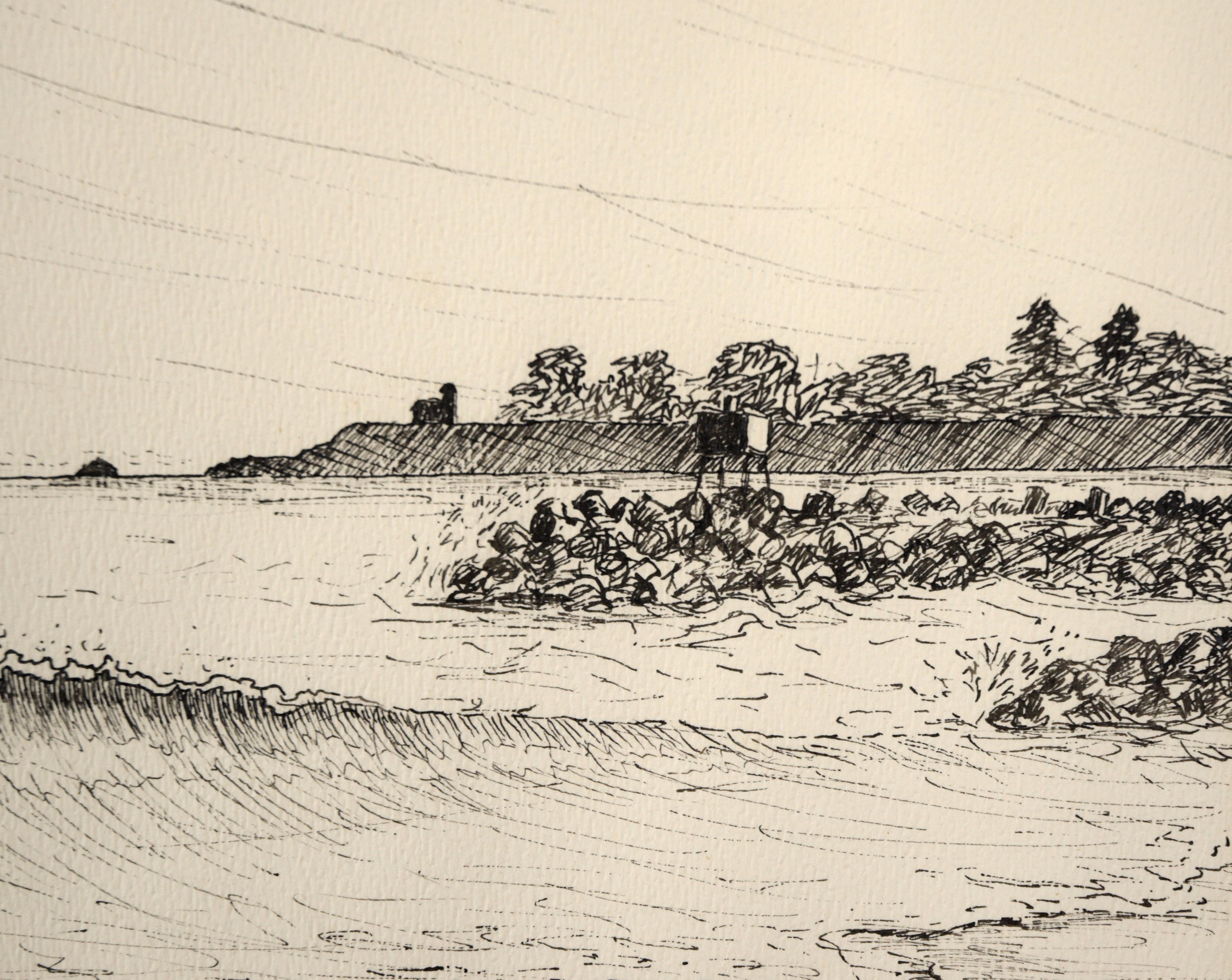 Santa Cruz, Kalifornien, Seelandschaft in Schwarz und Weiß von Gerry Bartlett 3