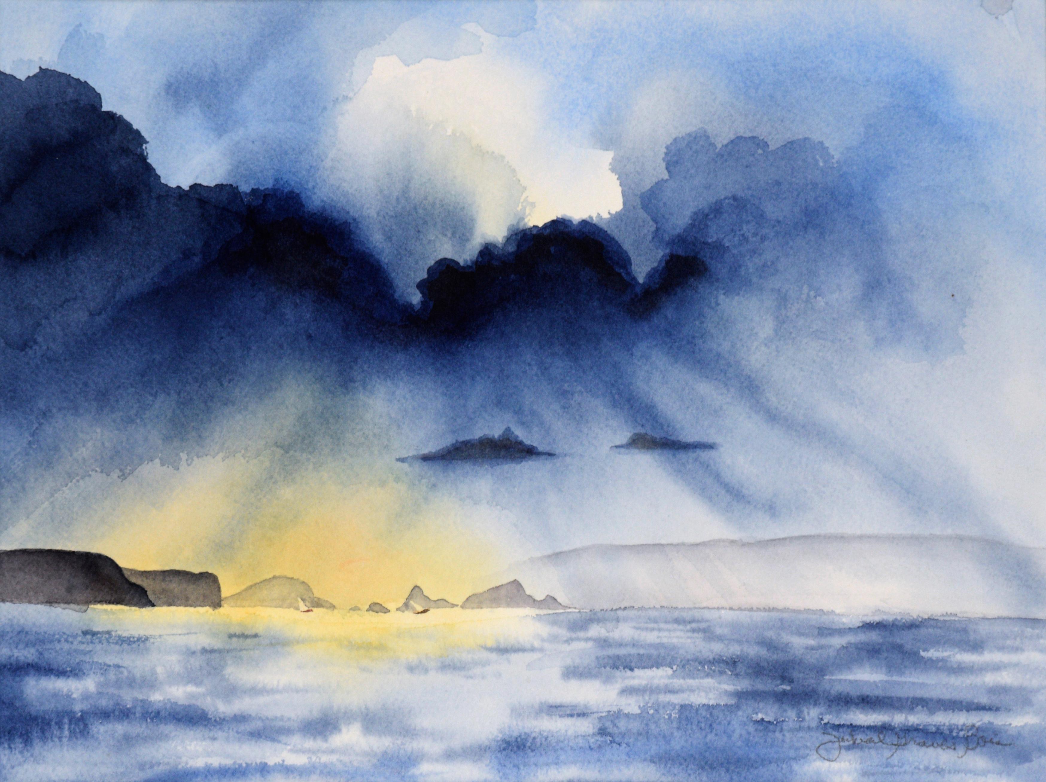 Rays of Sun Through the Clouds - Seascape - Art by Unknown