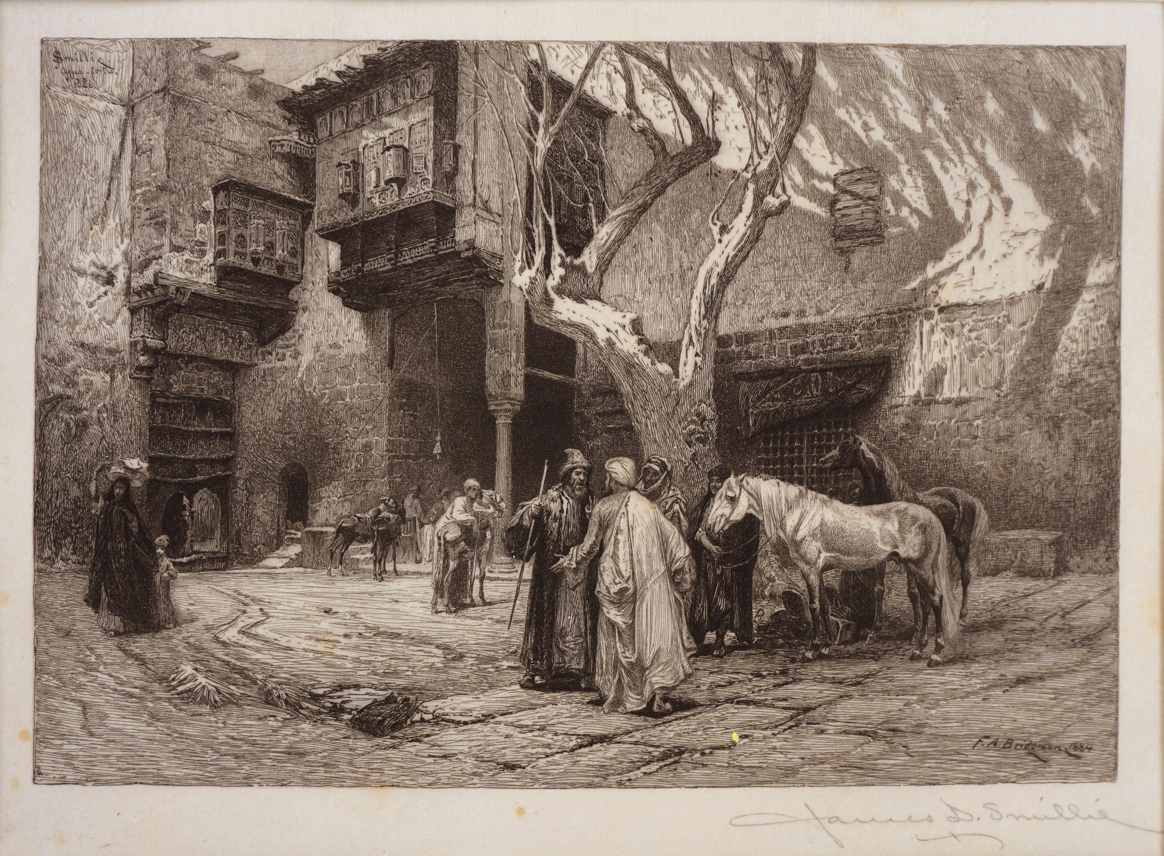 Late 19th Century Engraving -- "A Hot Bargain" Painting by Frederick Bridgman