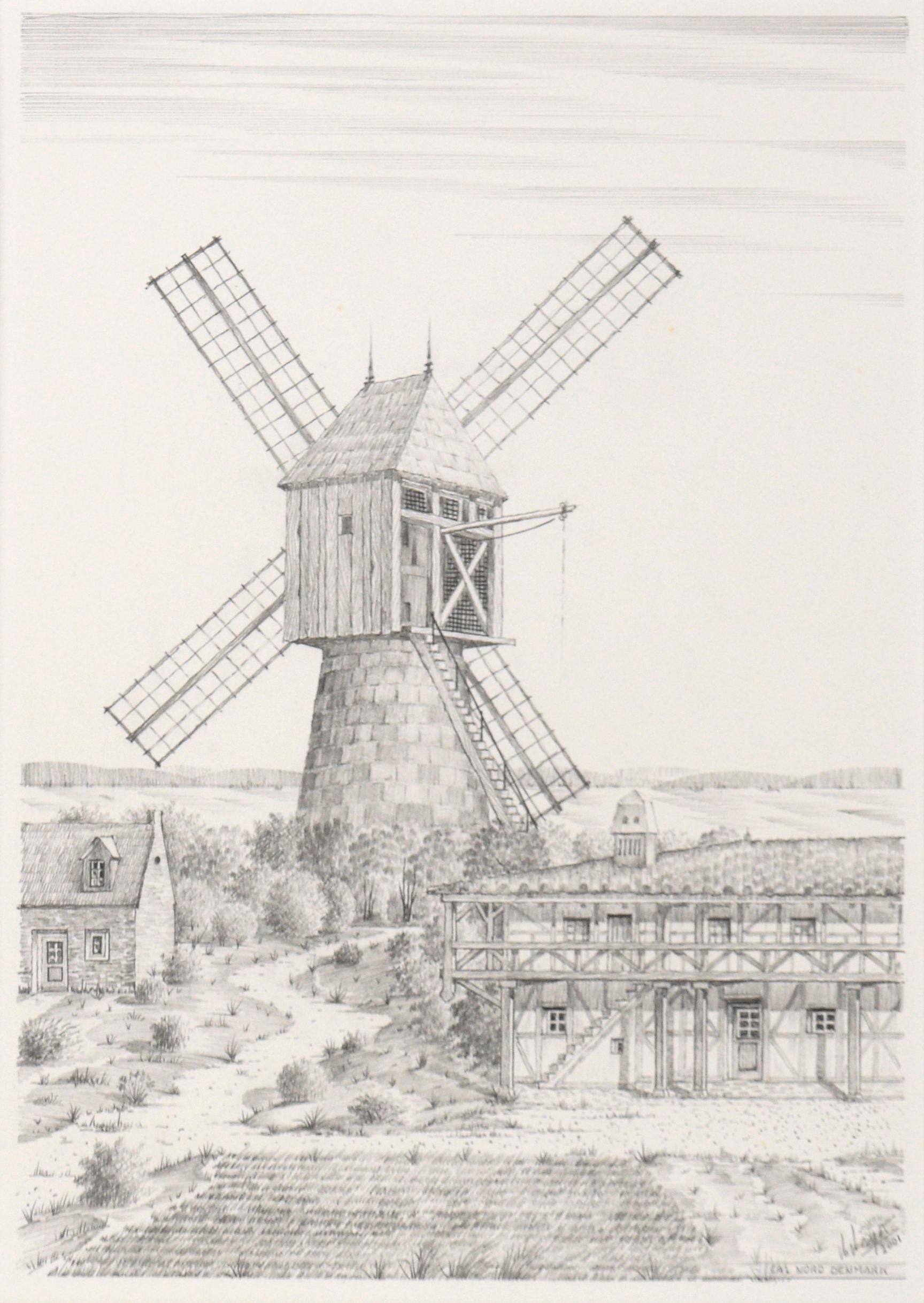 Cal Nord, Denmark - Hyper Realistic Windmill Illustration - Art by M Mayer
