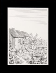St. Raphael, Quebec, Canadá - Ilustración hiperrealista de un molino de viento