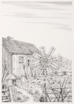 St. Raphael, Quebec, Canada - Hyper Realistic Windmill Illustration
