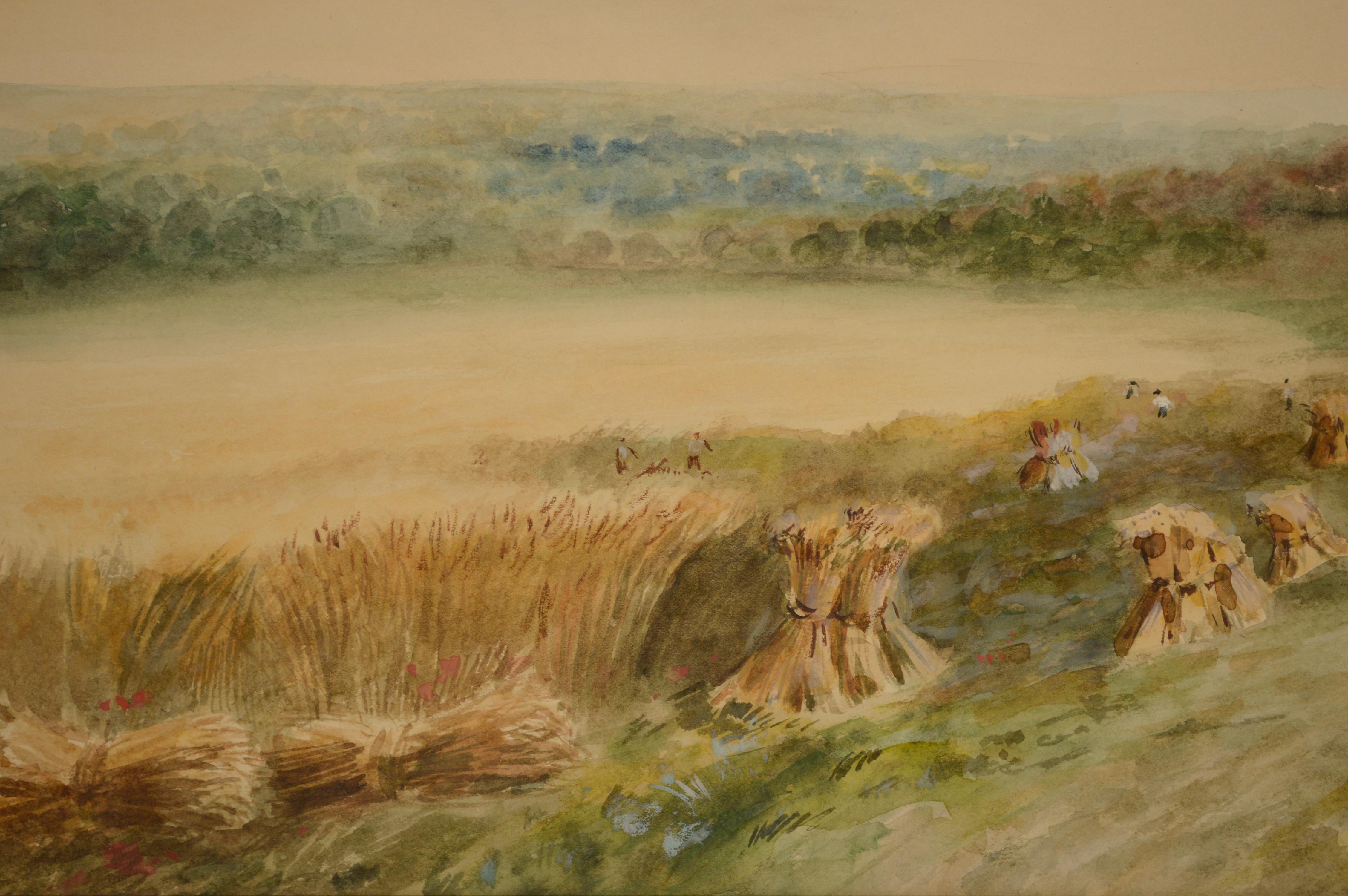 Harvest Time The Hills of Mt Tamalpais near Lake Bon Tempe 1890s For Sale 2