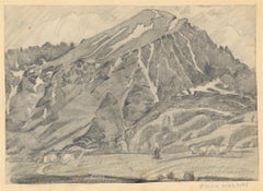 San Gabriel Mountain Landscape in Black and White - Graphite Pencil on Paper