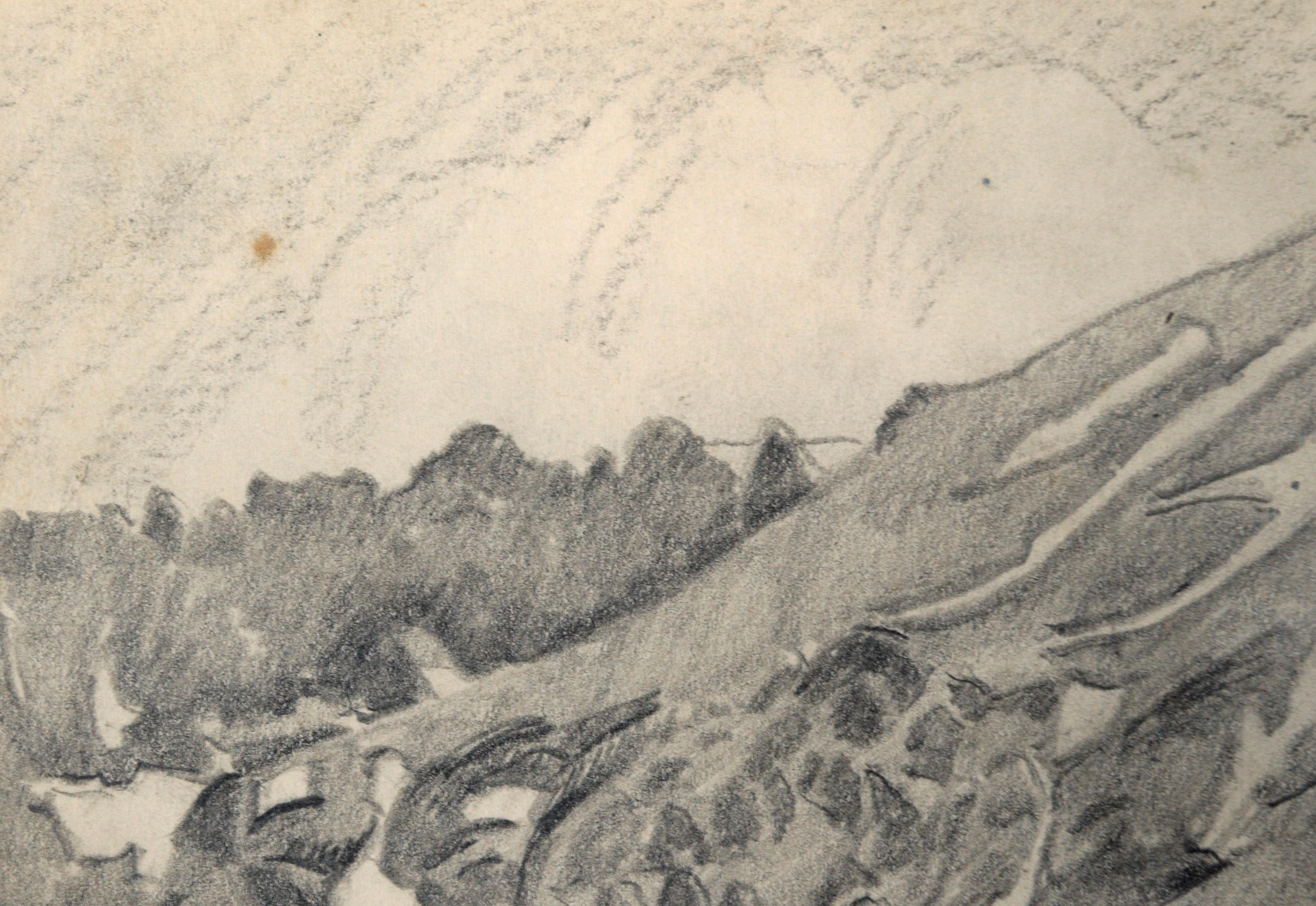 San Gabriel Mountain Landscape in Black and White - Graphite Pencil on Paper
Detailed mountain landscape by Ralph Holmes (American, 1876-1963). 

Signed lower right corner 