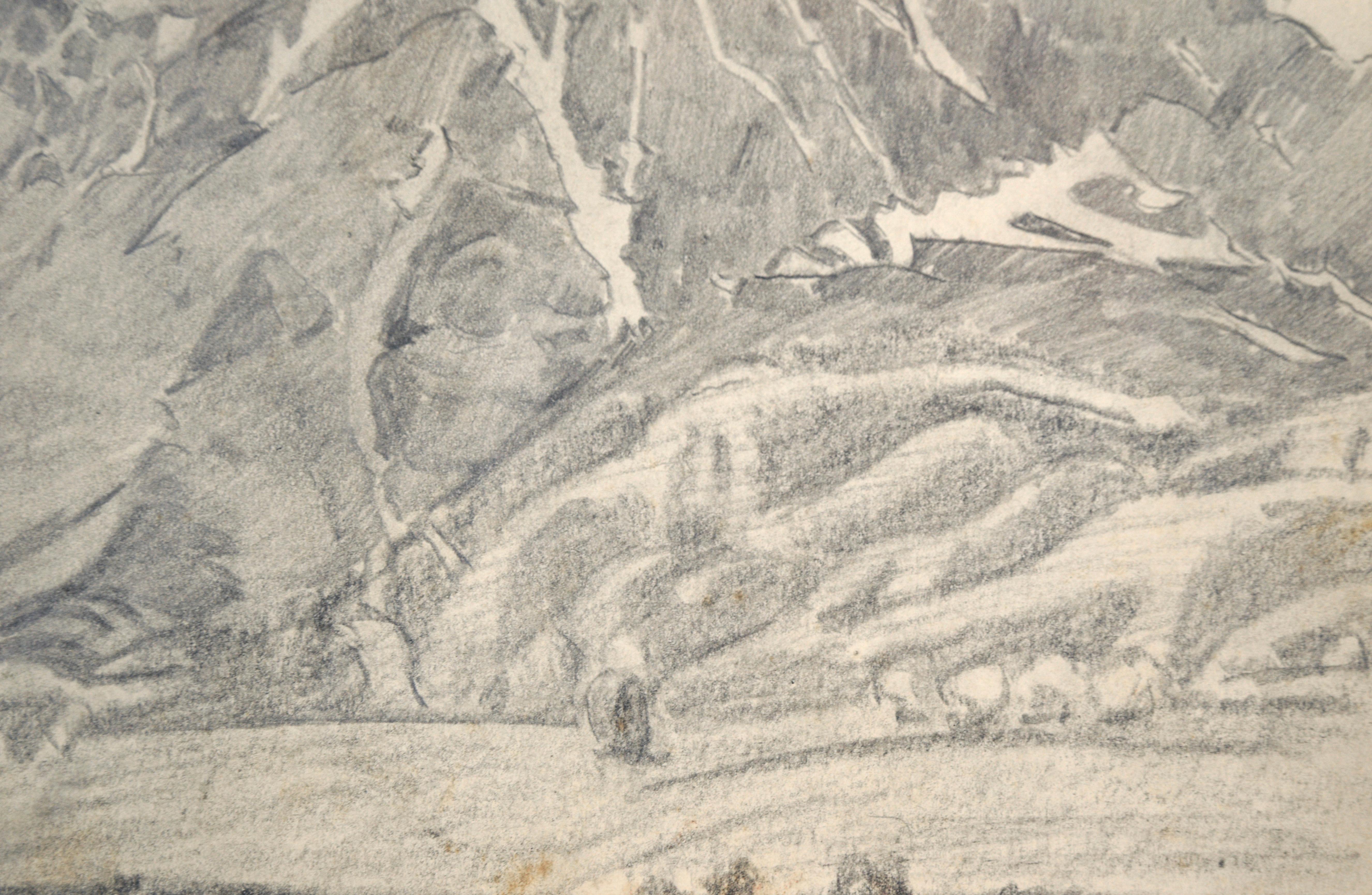 San Gabriel Mountain Landscape in Black and White - Graphitstift auf Papier
Detaillierte Berglandschaft von Ralph Holmes (Amerikaner, 1876-1963). 

Signiert unten rechts in der Ecke 
