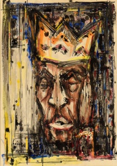 "King of the Blues" - B.B. King Portrait in Watercolor and Ink on Paper