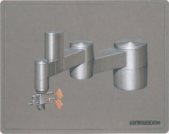 Intelledex Industrial Machinery Design Drawing in Pencil and Ink on Paper