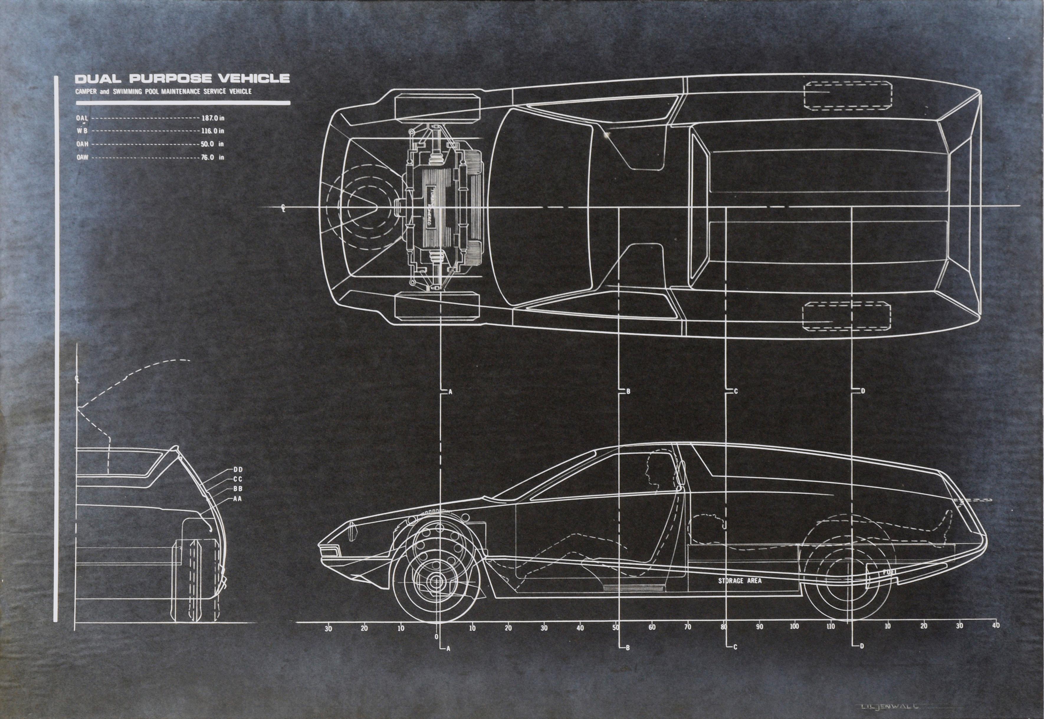 Dual Purpose Vehicle Design Concept - Stat Photograph on Cardstock - Art by Edward T. Liljenwall