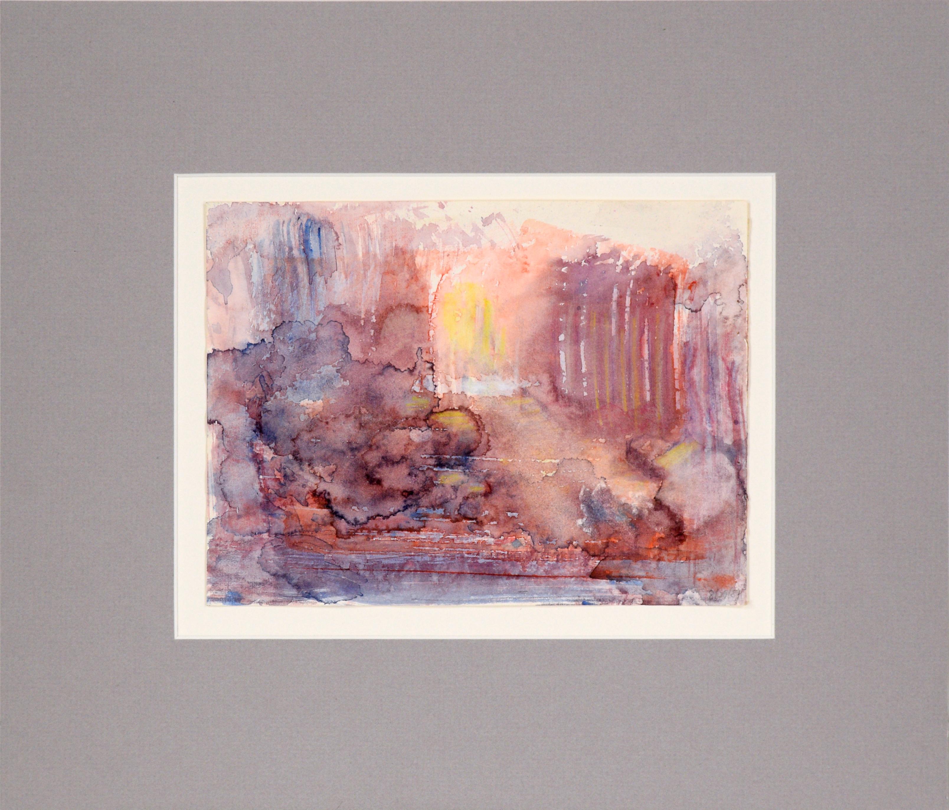 « Sunlight » - Paysage abstrait à l'aquarelle sur papier