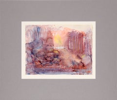 "Sunlight" - Abstracted Landscape in Watercolor on Paper