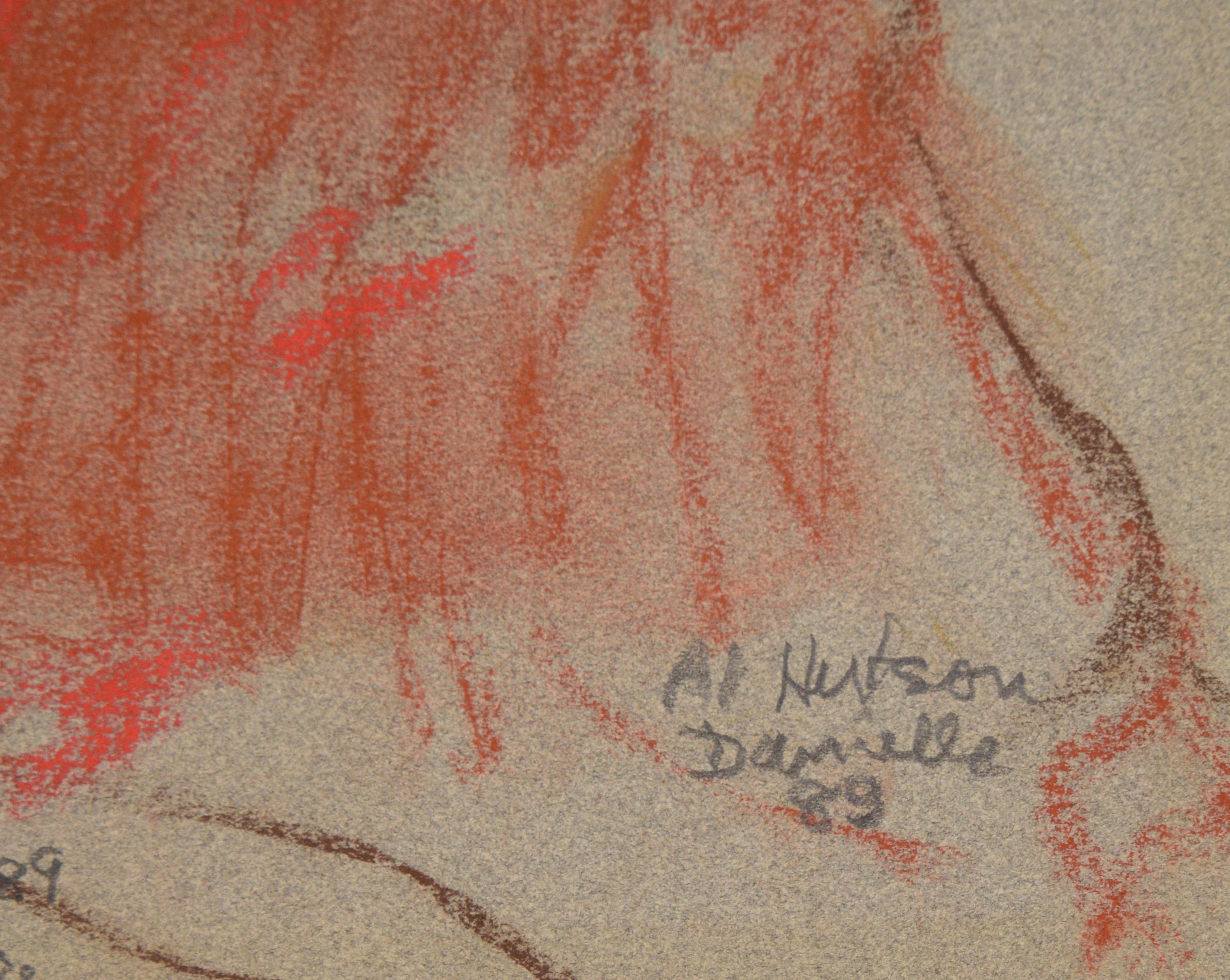 « Danielle », dessin figuratif d'un nu au pastel sur papier en vente 2